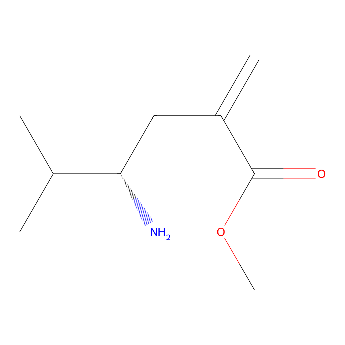 methyl (4S)-4-amino-5-methyl-2-methylidenehexanoate molecular structure, CAS 2913158-94-6