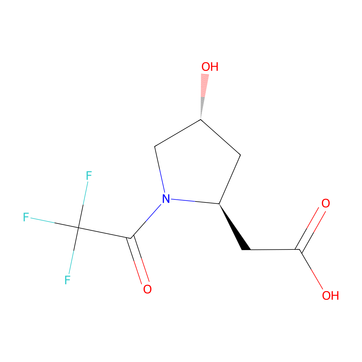 2-[(2S,4R)-4-hydroxy-1-(2,2,2-trifluoroacetyl)pyrrolidin-2-yl]acetic acid molecular structure, CAS 2913159-95-0