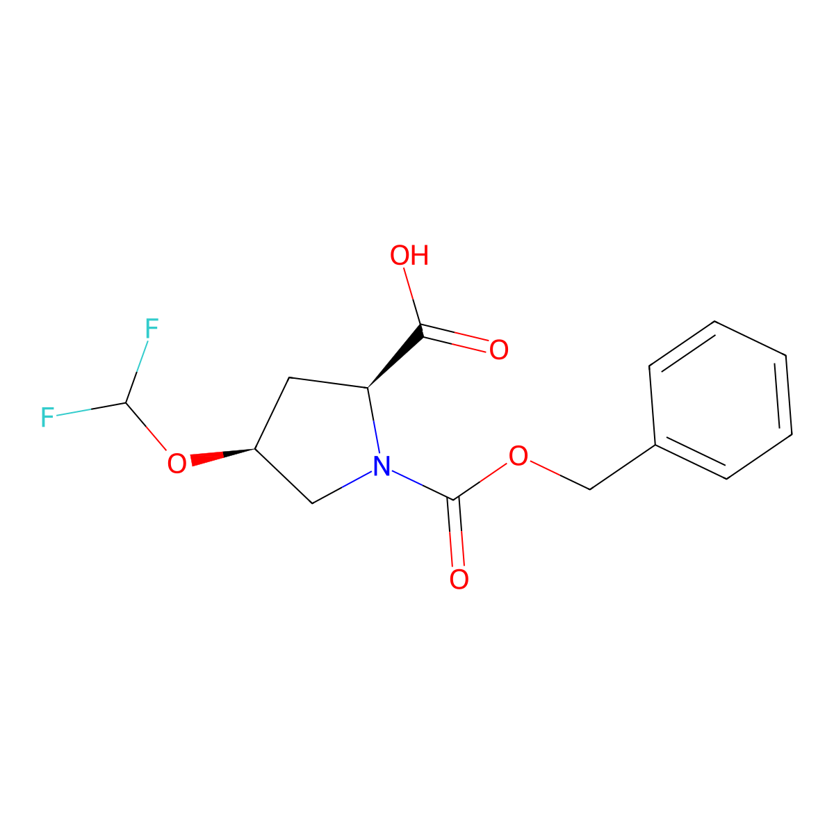 (2S,4S)-1-[(benzyloxy)carbonyl]-4-(difluoromethoxy)pyrrolidine-2-carboxylic acid molecular structure, CAS 2913160-01-5