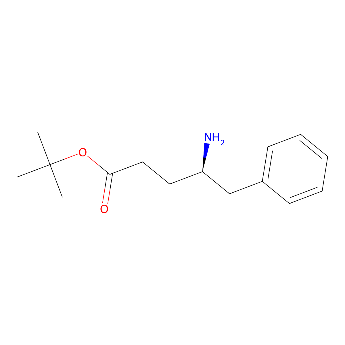 tert-butyl (4R)-4-amino-5-phenylpentanoate molecular structure, CAS 2913160-21-9