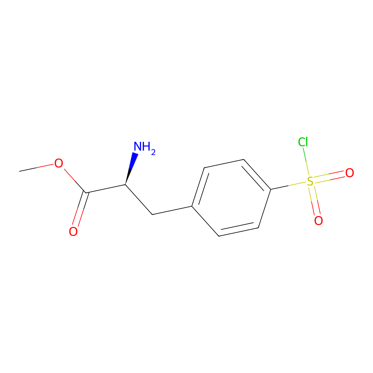 methyl (2S)-2-amino-3-[4-(chlorosulfonyl)phenyl]propanoate molecular structure, CAS 2913160-25-3