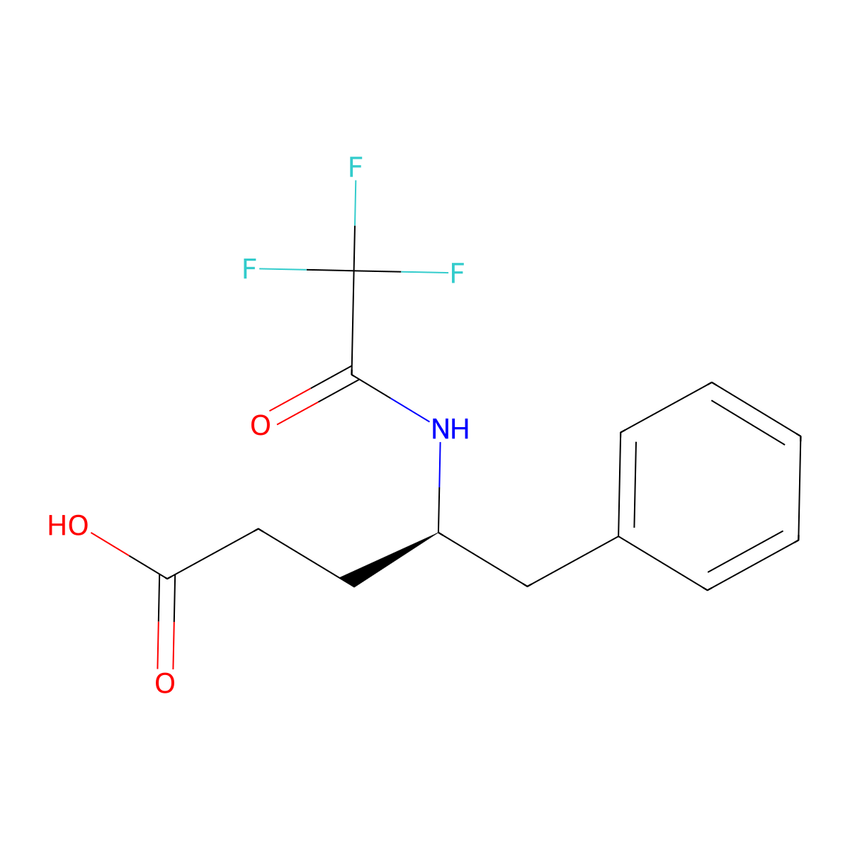 (4R)-5-phenyl-4-(2,2,2-trifluoroacetamido)pentanoic acid molecular structure, CAS 2913160-43-5