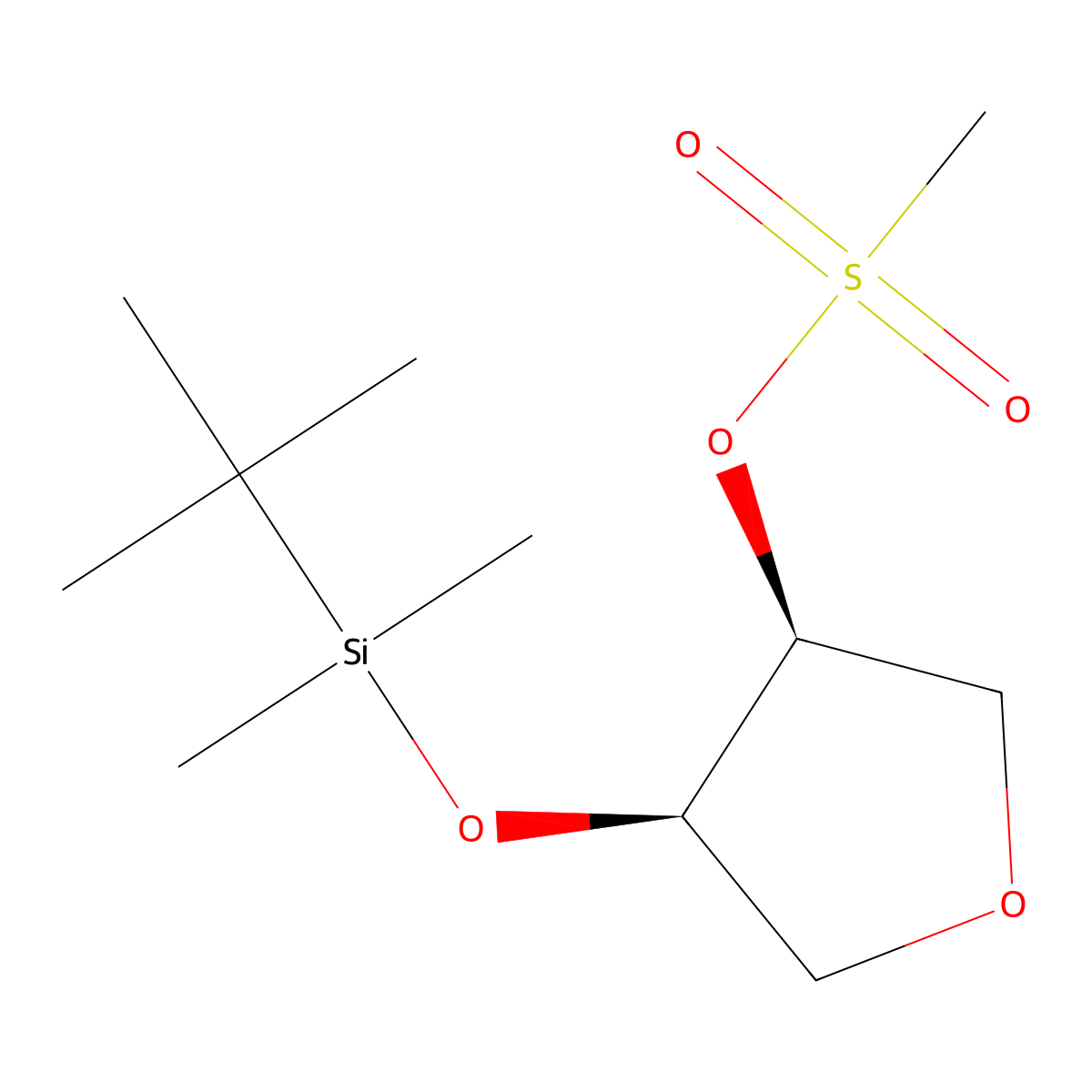 (3S,4R)-4-[(tert-butyldimethylsilyl)oxy]oxolan-3-yl methanesulfonate molecular structure, CAS 2913160-46-8