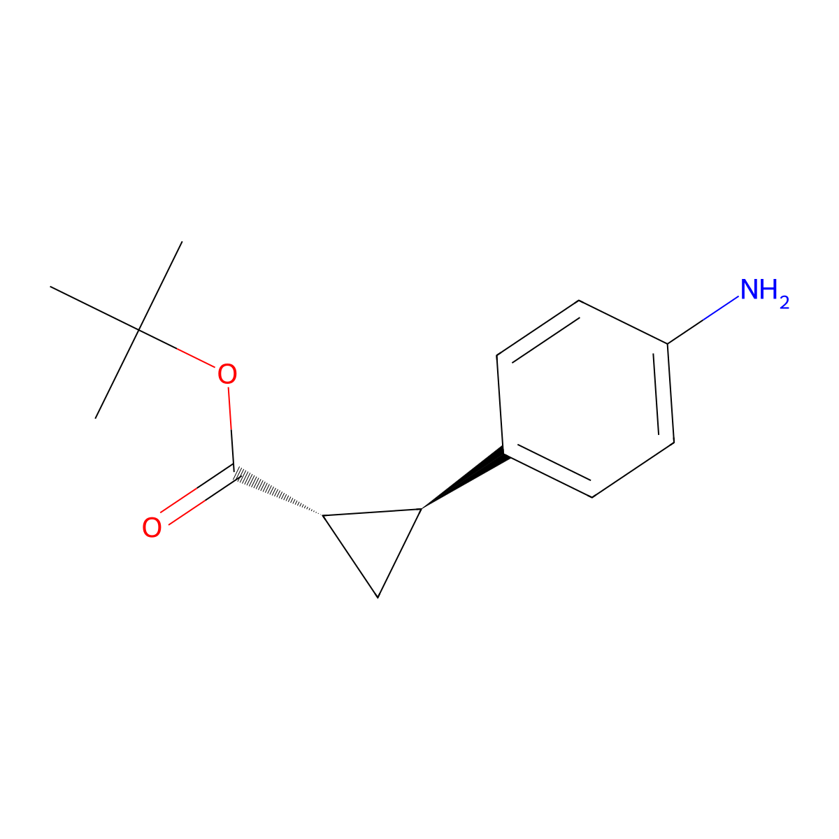 tert-butyl (1S,2S)-2-(4-aminophenyl)cyclopropane-1-carboxylate molecular structure, CAS 2913160-47-9
