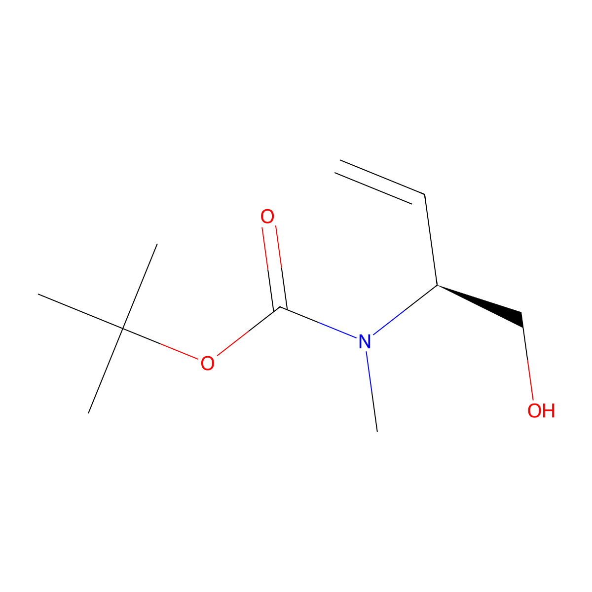tert-butyl N-[(2S)-1-hydroxybut-3-en-2-yl]-N-methylcarbamate molecular structure, CAS 2913160-64-0