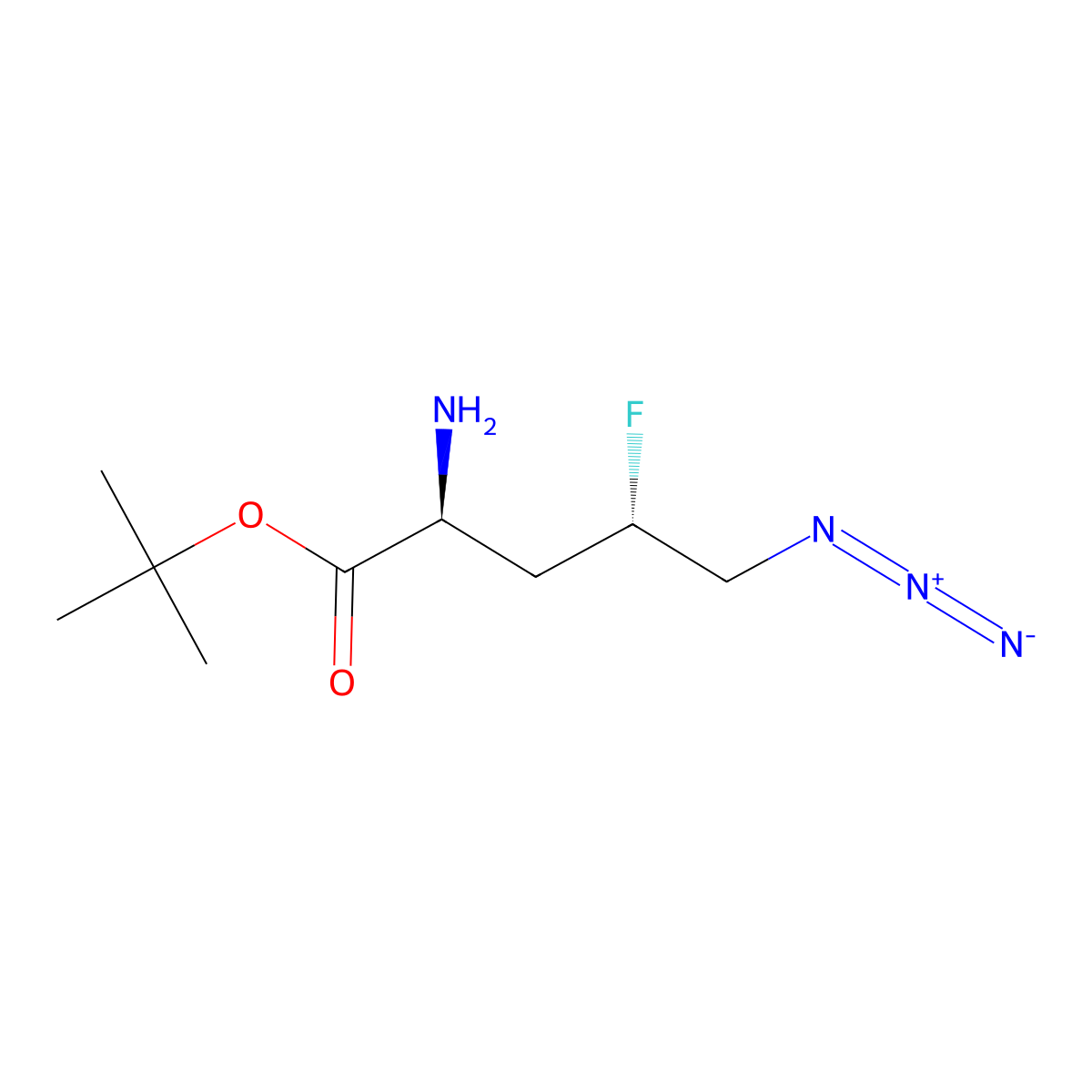 tert-butyl (2S,4S)-2-amino-5-azido-4-fluoropentanoate molecular structure, CAS 2913160-66-2