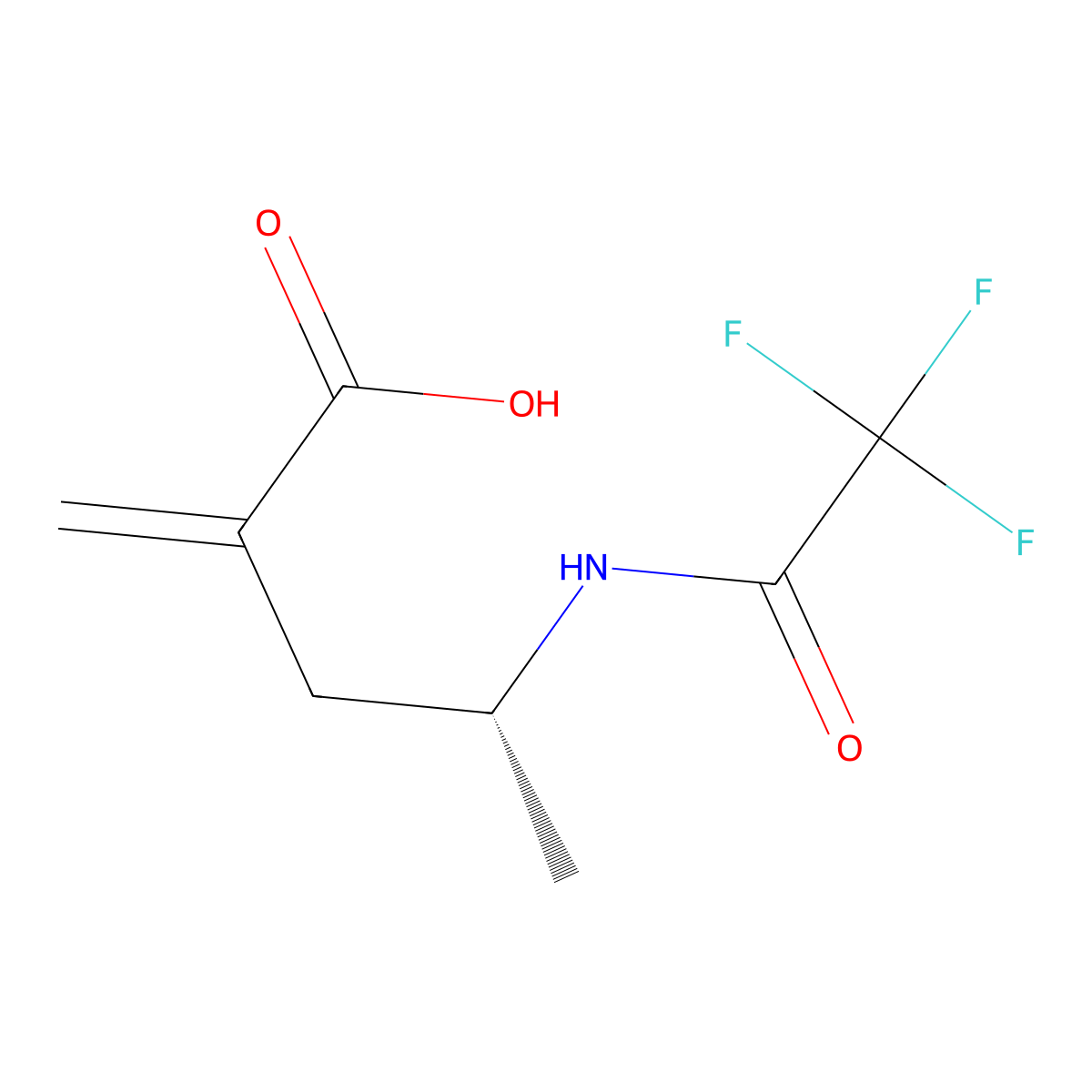 (4R)-2-methylidene-4-(2,2,2-trifluoroacetamido)pentanoic acid molecular structure, CAS 2913161-01-8