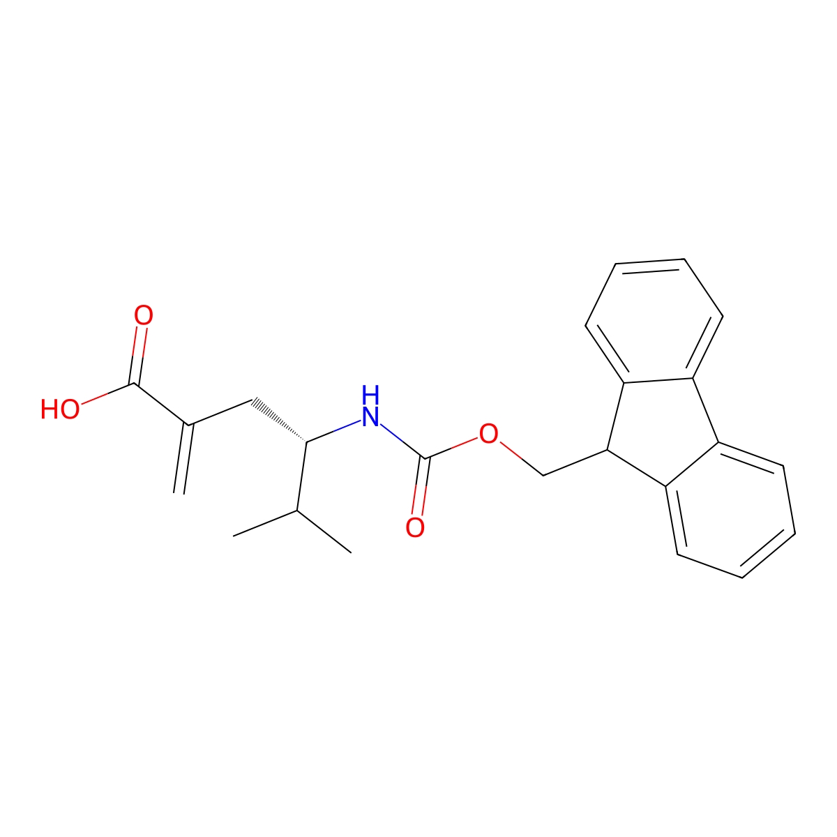 (4S)-4-({[(9H-fluoren-9-yl)methoxy]carbonyl}amino)-5-methyl-2-methylidenehexanoic acid molecular structure, CAS 2913161-06-3