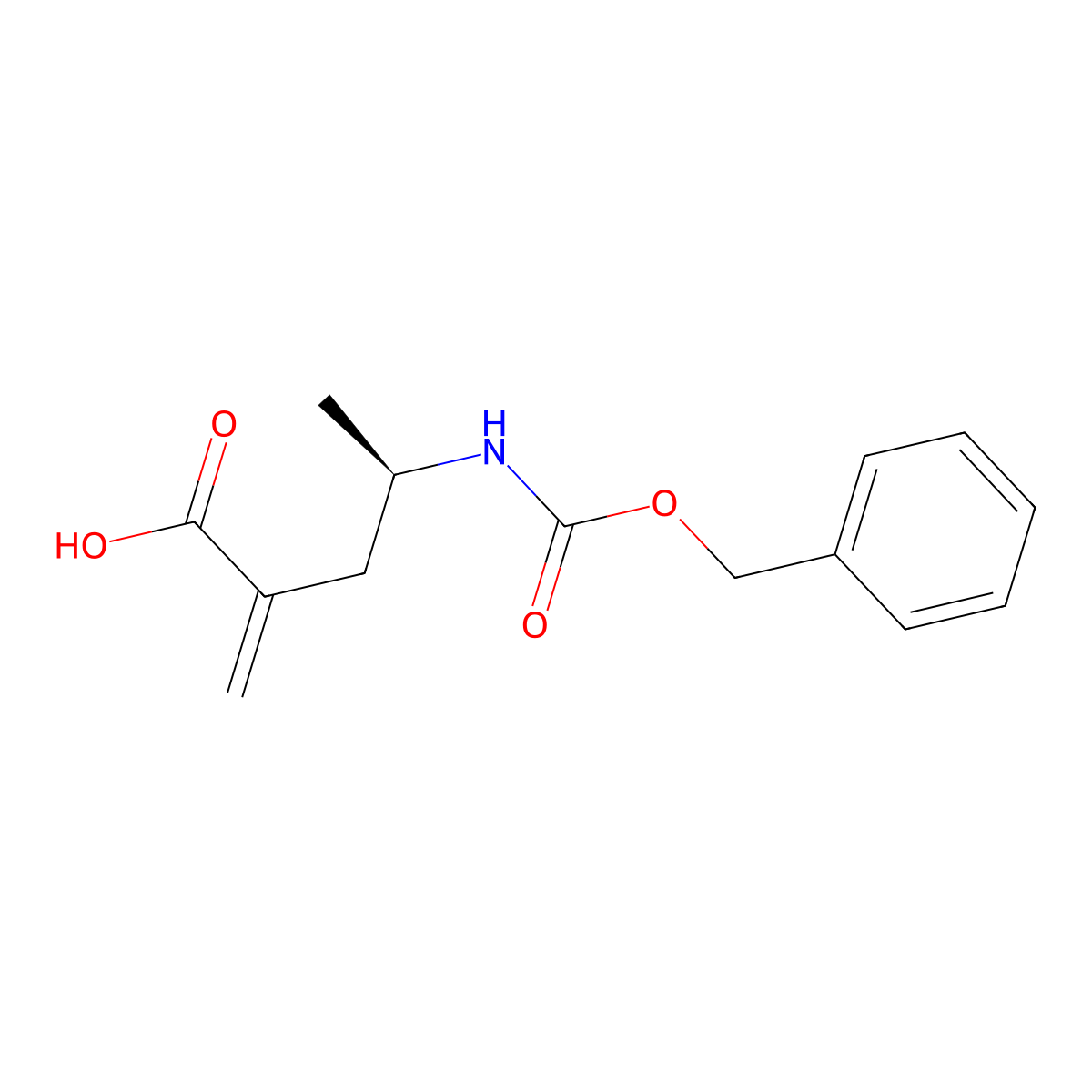 (4R)-4-{[(benzyloxy)carbonyl]amino}-2-methylidenepentanoic acid molecular structure, CAS 2913161-07-4