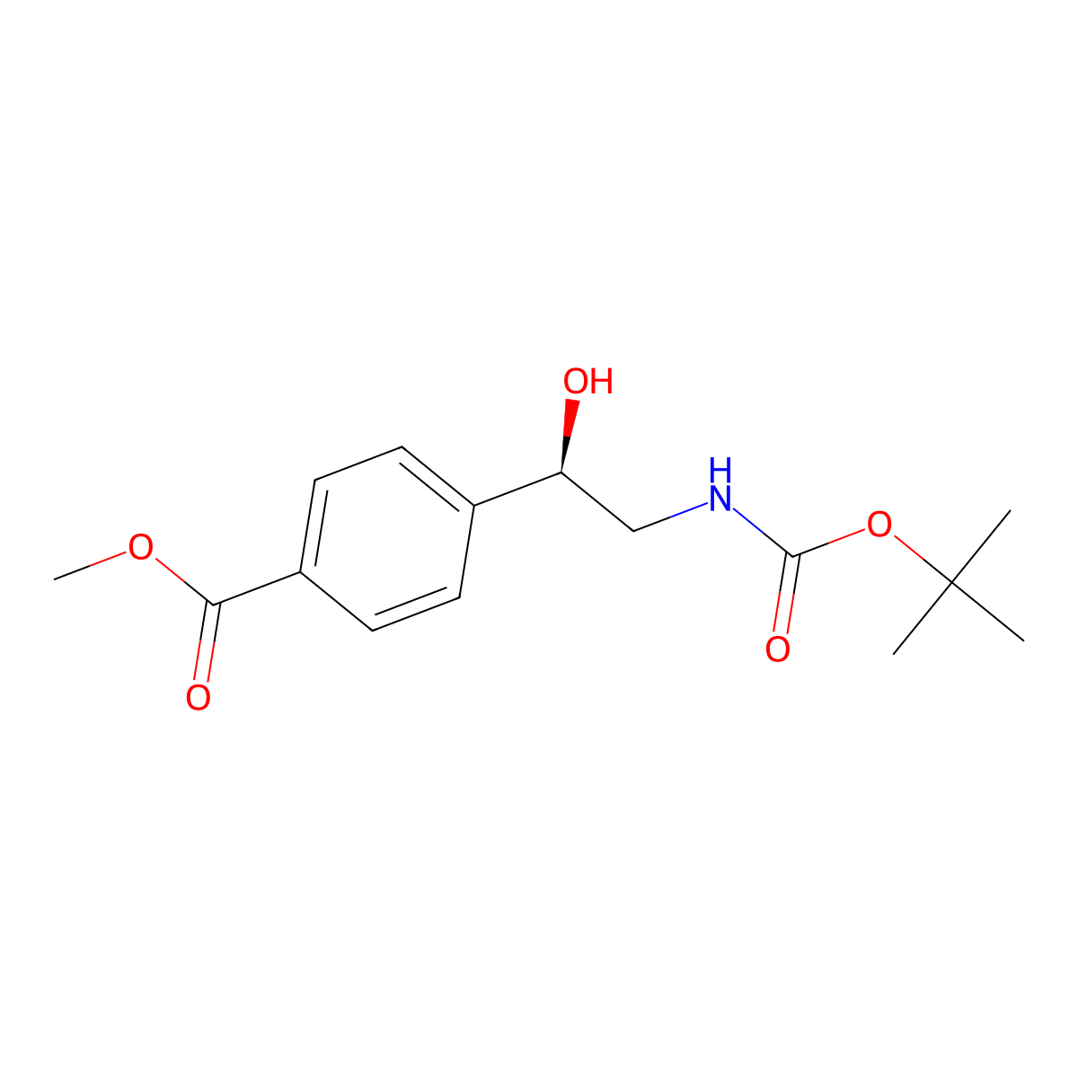methyl 4-[(1R)-2-{[(tert-butoxy)carbonyl]amino}-1-hydroxyethyl]benzoate molecular structure, CAS 2913161-16-5