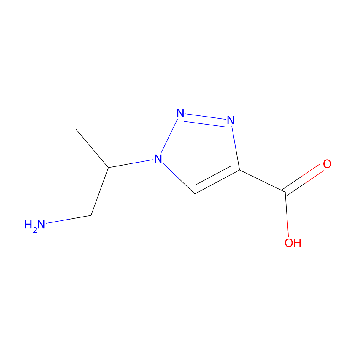 1-[(2S)-1-aminopropan-2-yl]-1H-1,2,3-triazole-4-carboxylic acid molecular structure, CAS 2913161-17-6