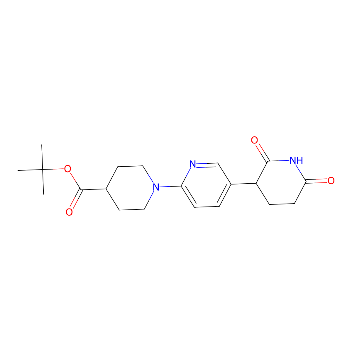 Tert-butyl 1-(5-(2,6-dioxopiperidin-3-yl)pyridin-2-yl)piperidine-4-carboxylate molecular structure, CAS 2913164-72-2