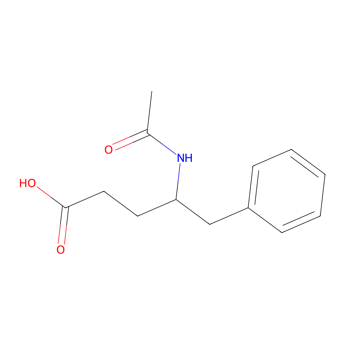 (4R)-4-acetamido-5-phenylpentanoic acid molecular structure, CAS 2913176-38-0