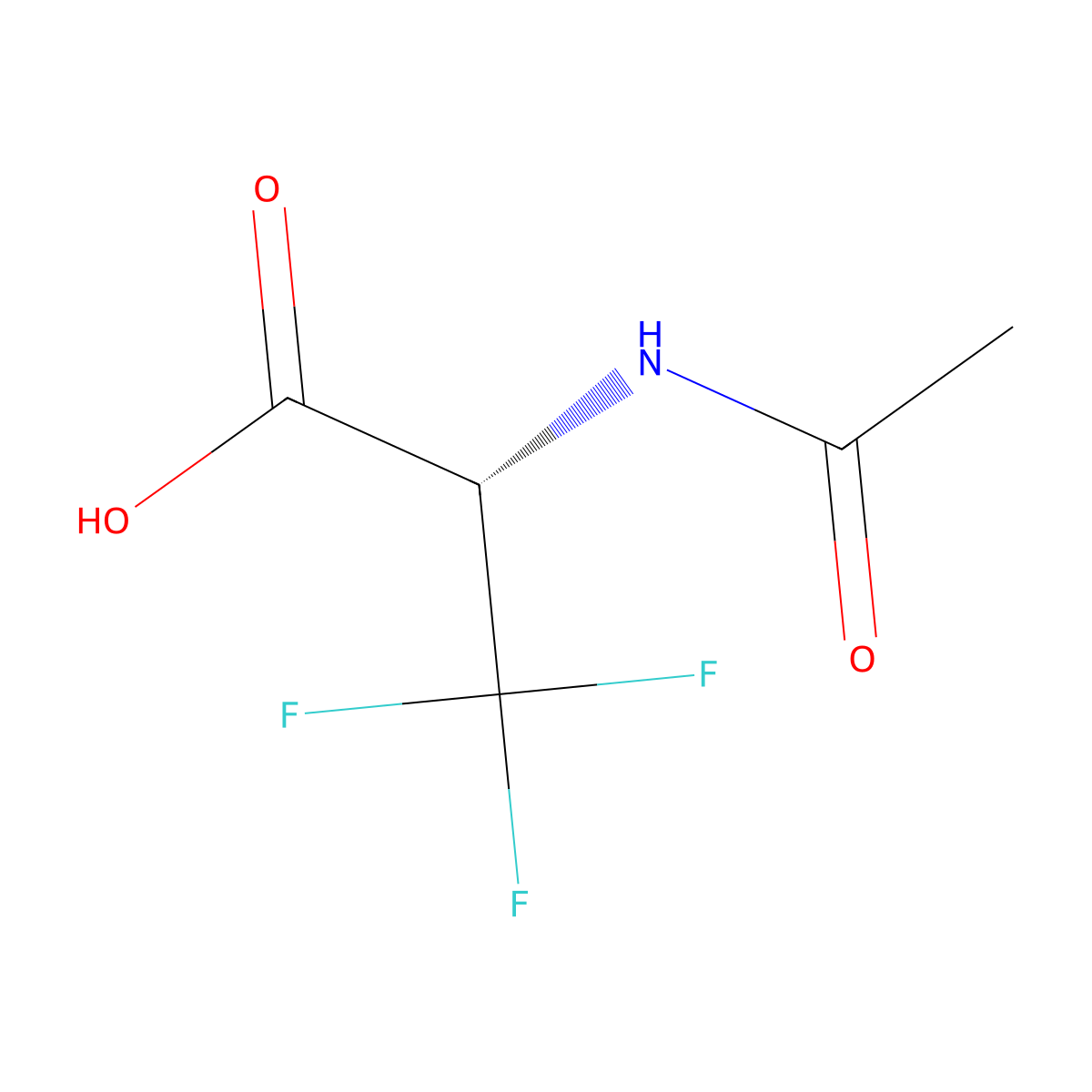(2S)-2-acetamido-3,3,3-trifluoropropanoic acid molecular structure, CAS 2913176-43-7