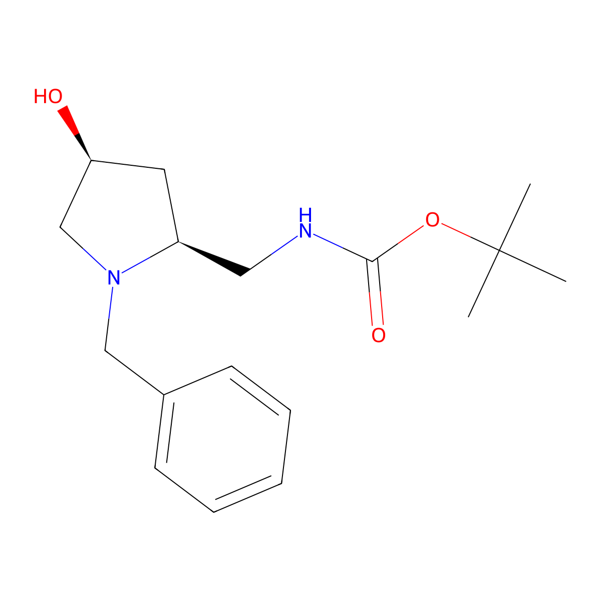 tert-butyl N-{[(2S,4S)-1-benzyl-4-hydroxypyrrolidin-2-yl]methyl}carbamate molecular structure, CAS 2913176-63-1