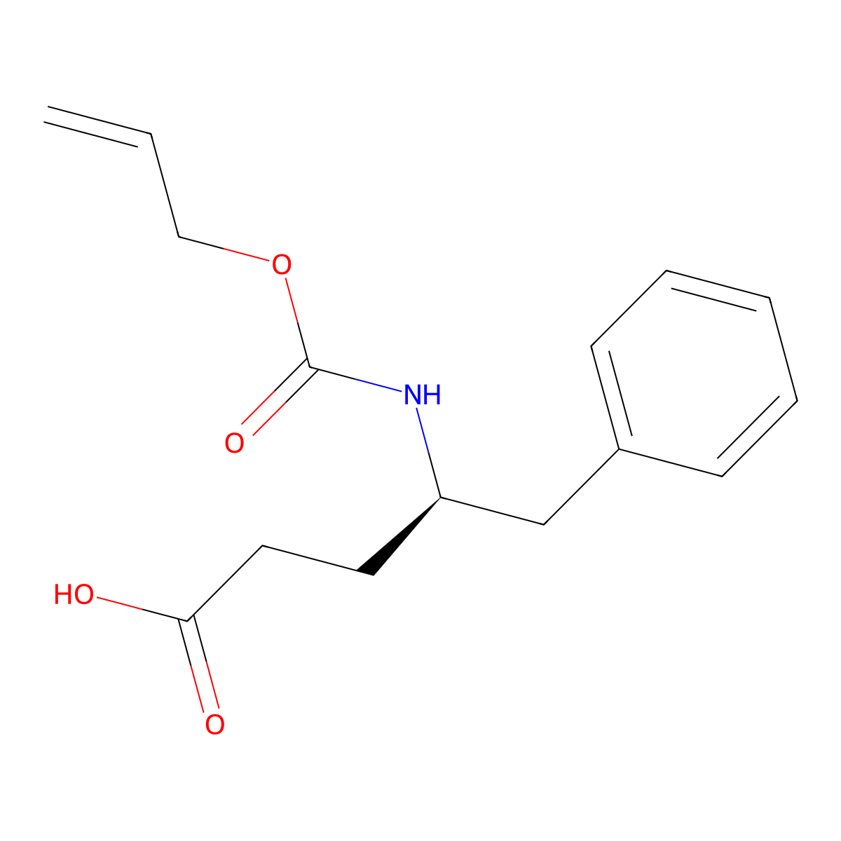 (4R)-5-phenyl-4-{[(prop-2-en-1-yloxy)carbonyl]amino}pentanoic acid molecular structure, CAS 2913176-83-5