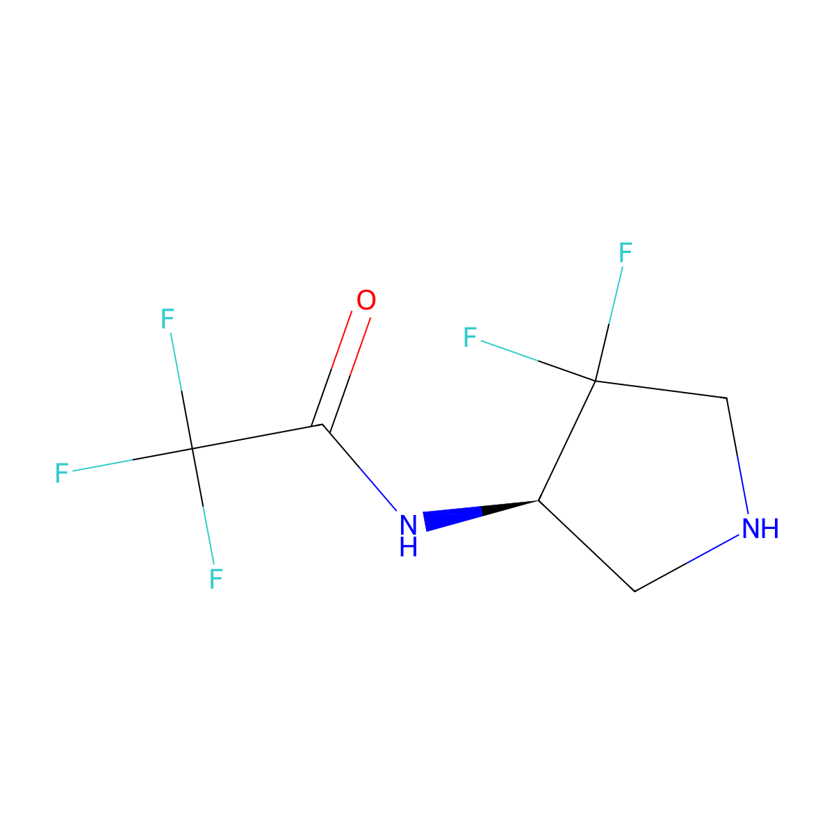 N-[(3R)-4,4-difluoropyrrolidin-3-yl]-2,2,2-trifluoroacetamide molecular structure, CAS 2913176-89-1
