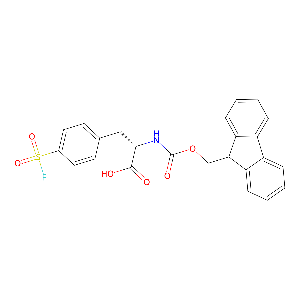 (2S)-2-({[(9H-fluoren-9-yl)methoxy]carbonyl}amino)-3-[4-(fluorosulfonyl)phenyl]propanoic acid molecular structure, CAS 2913176-96-0