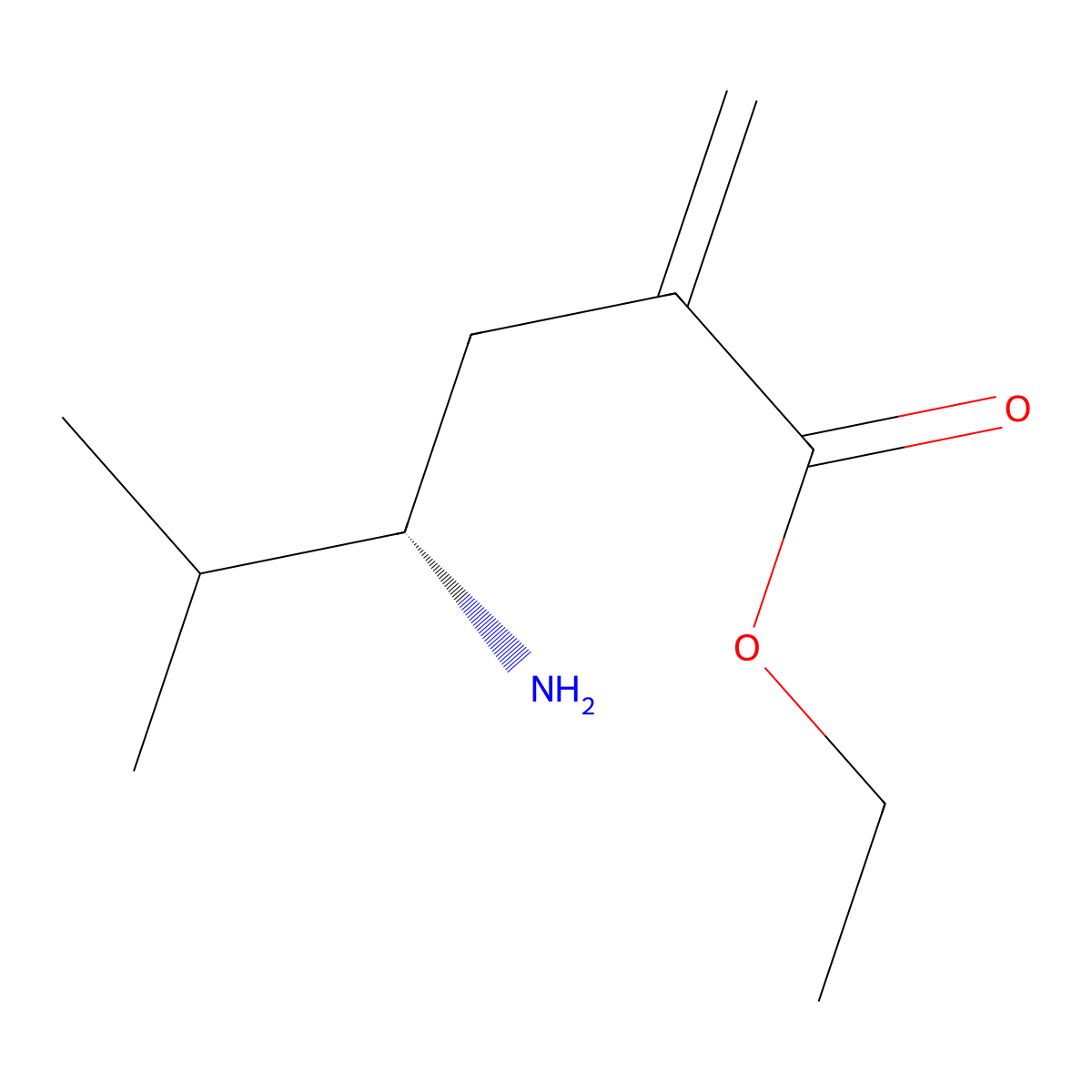 ethyl (4S)-4-amino-5-methyl-2-methylidenehexanoate molecular structure, CAS 2913177-10-1