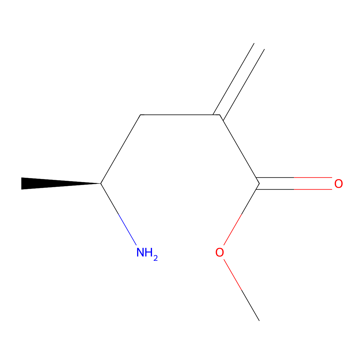 methyl (4S)-4-amino-2-methylidenepentanoate molecular structure, CAS 2913177-17-8
