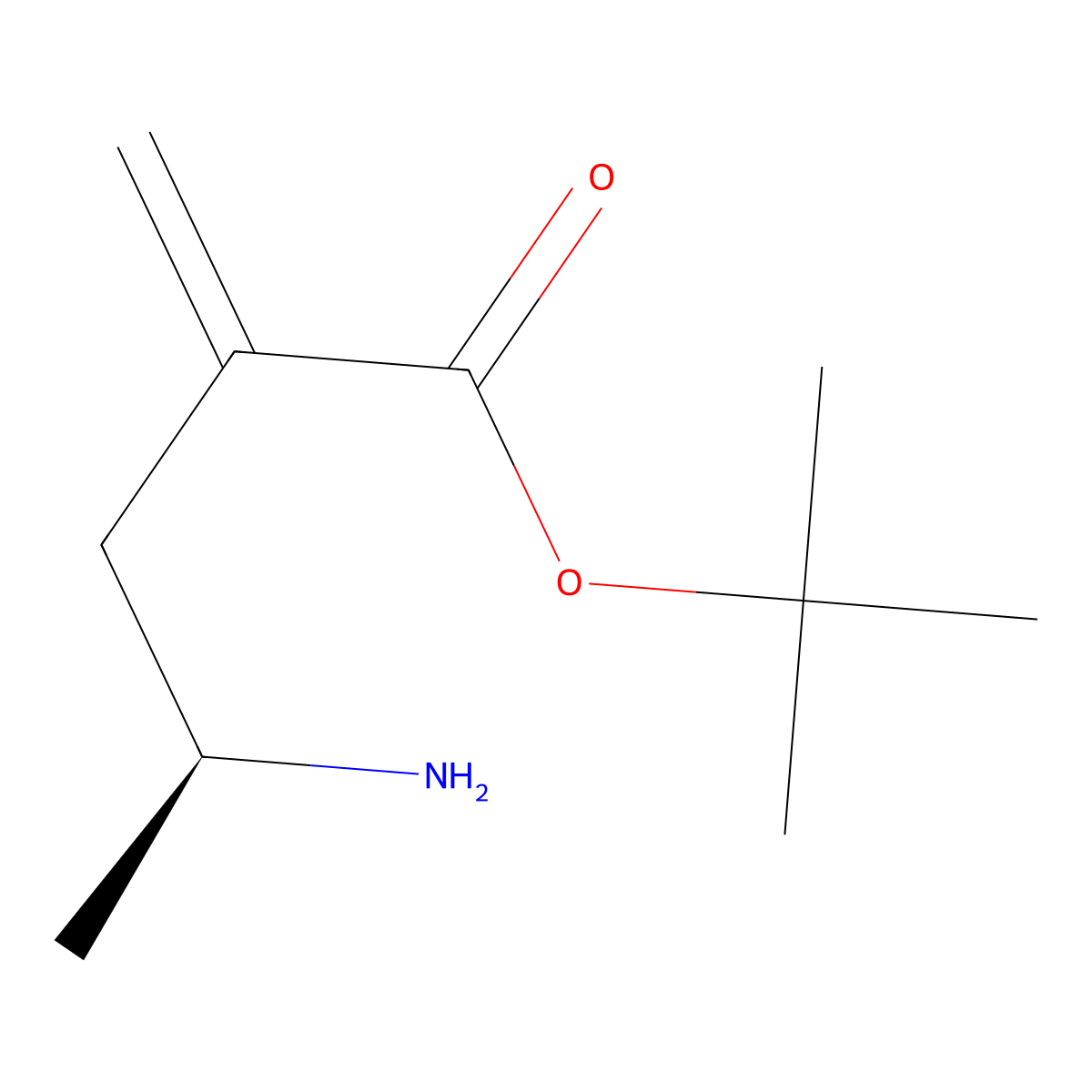 tert-butyl (4S)-4-amino-2-methylidenepentanoate molecular structure, CAS 2913177-27-0