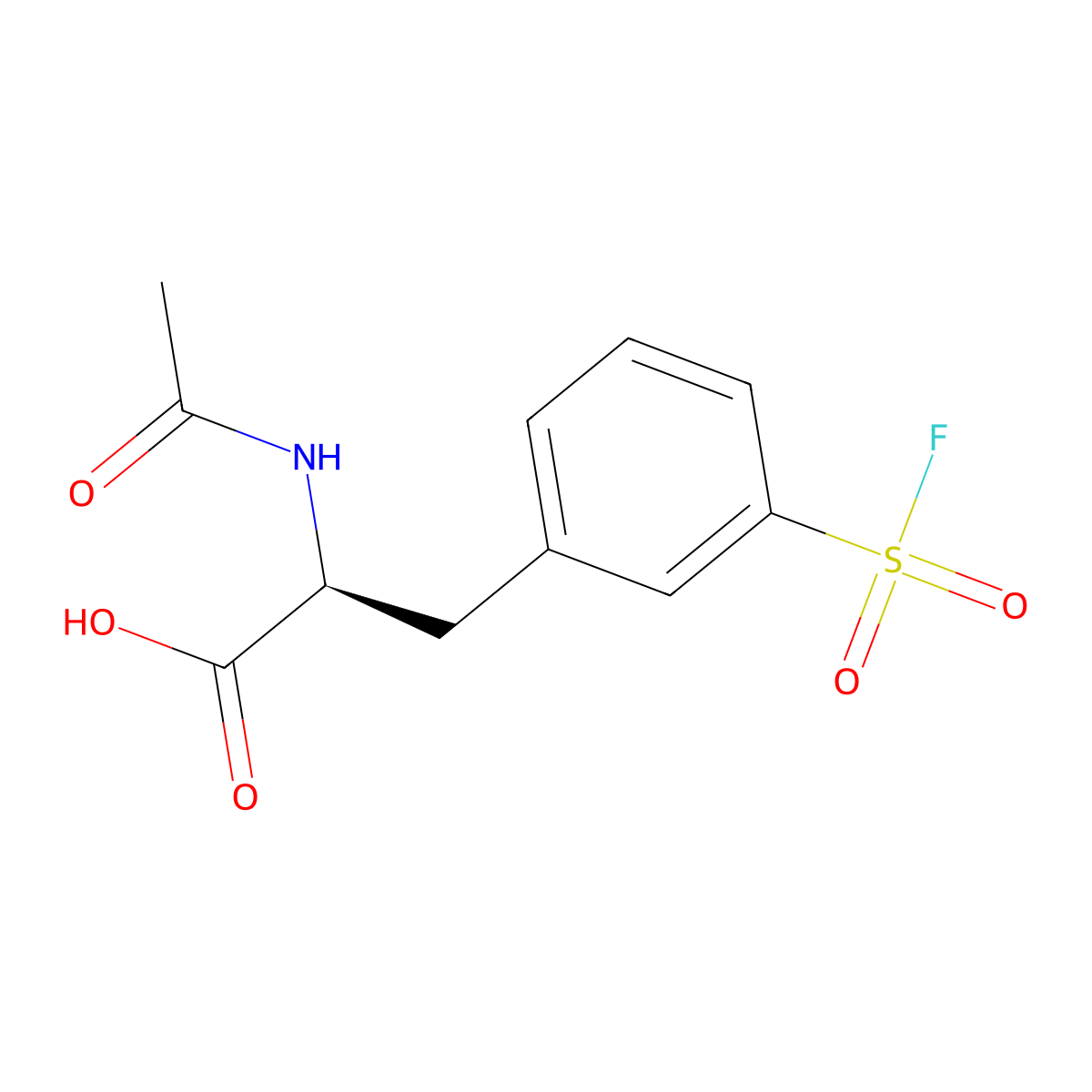 (2S)-2-acetamido-3-[3-(fluorosulfonyl)phenyl]propanoic acid molecular structure, CAS 2913177-32-7