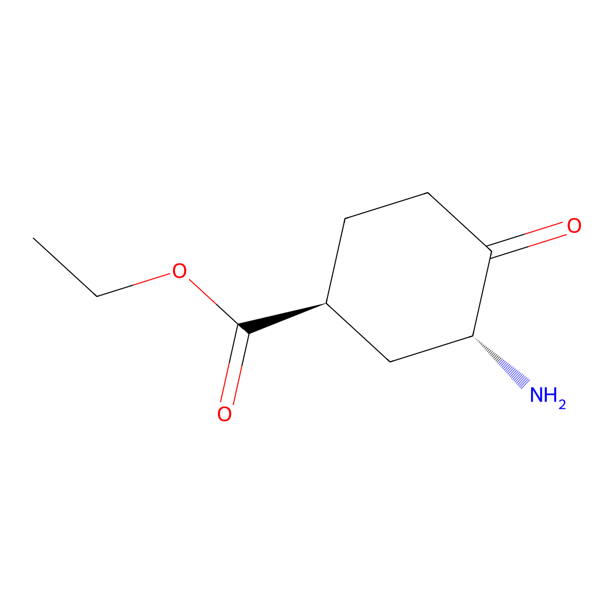 ethyl (1S,3R)-3-amino-4-oxocyclohexane-1-carboxylate molecular structure, CAS 2913177-34-9