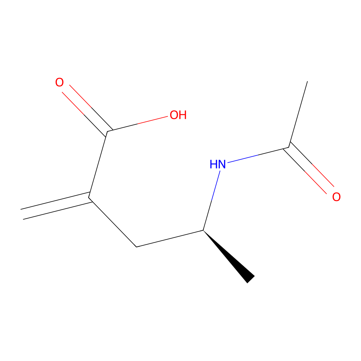 (4S)-4-acetamido-2-methylidenepentanoic acid molecular structure, CAS 2913177-37-2