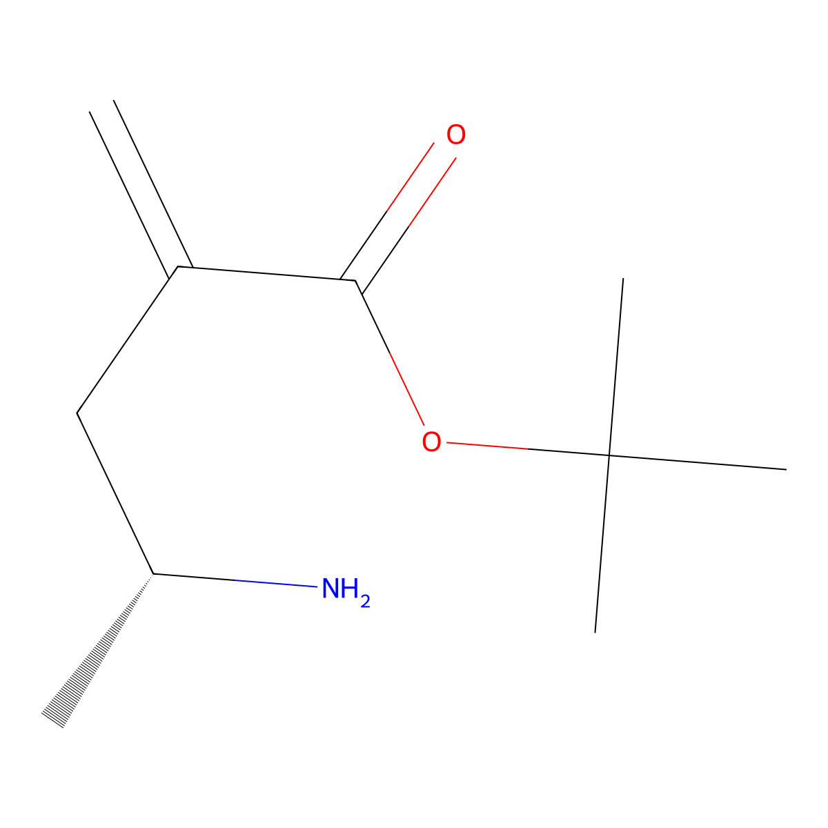 tert-butyl (4R)-4-amino-2-methylidenepentanoate molecular structure, CAS 2913177-41-8