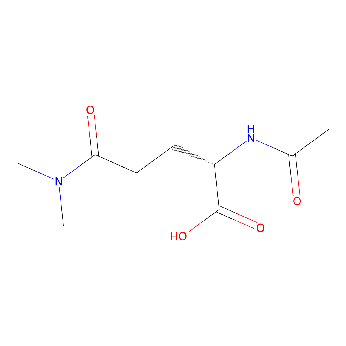 (2S)-4-(dimethylcarbamoyl)-2-acetamidobutanoic acid molecular structure, CAS 2913177-42-9