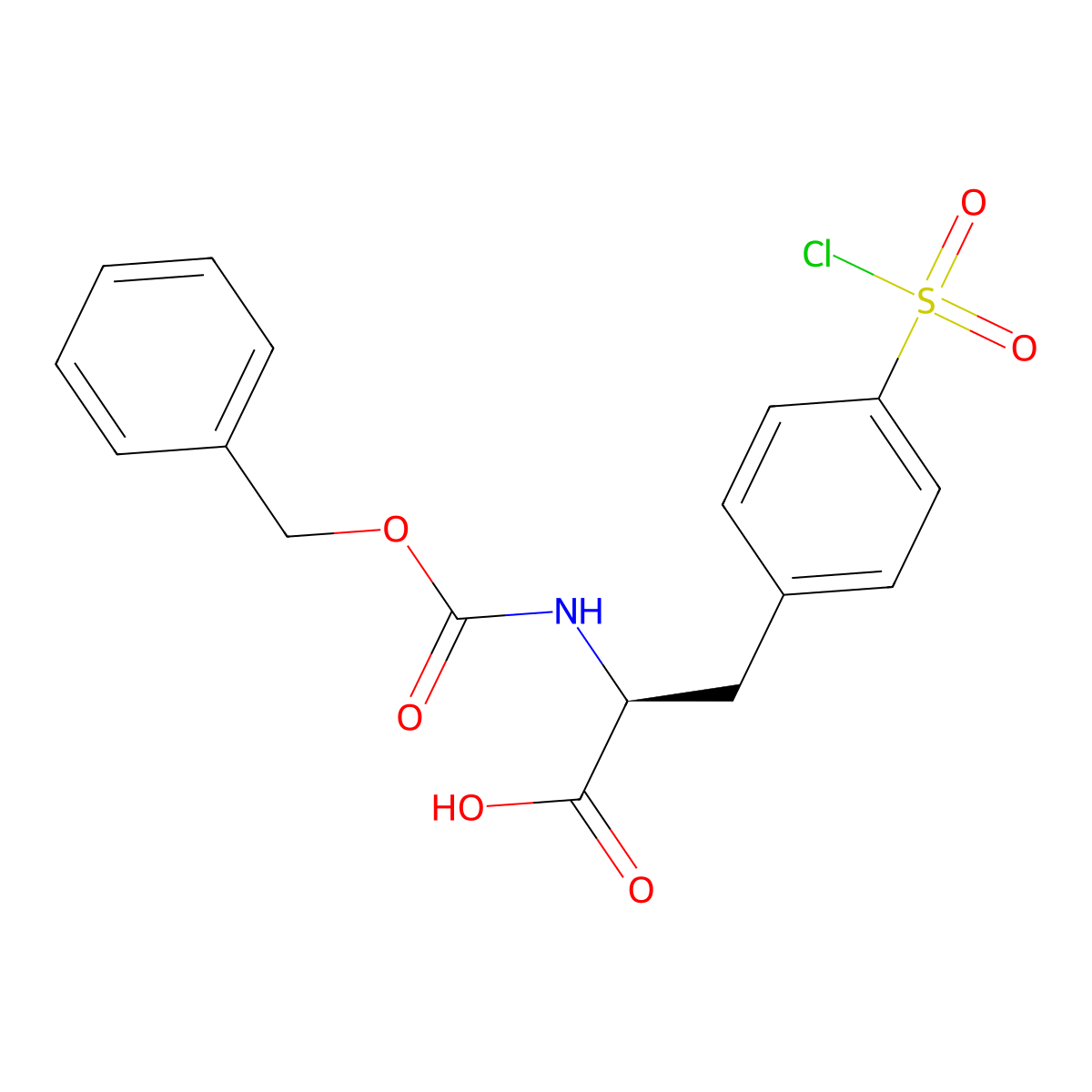 (2S)-2-{[(benzyloxy)carbonyl]amino}-3-[4-(chlorosulfonyl)phenyl]propanoic acid molecular structure, CAS 2913177-51-0