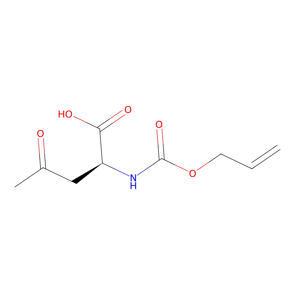 (2S)-4-oxo-2-{[(prop-2-en-1-yloxy)carbonyl]amino}pentanoic acid molecular structure, CAS 2913177-65-6