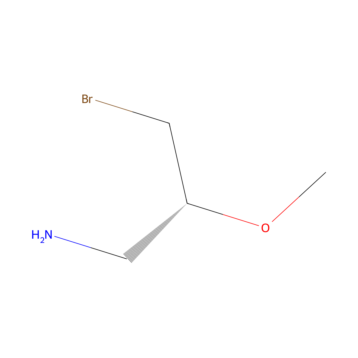 (2R)-3-bromo-2-methoxypropan-1-amine molecular structure, CAS 2913180-49-9