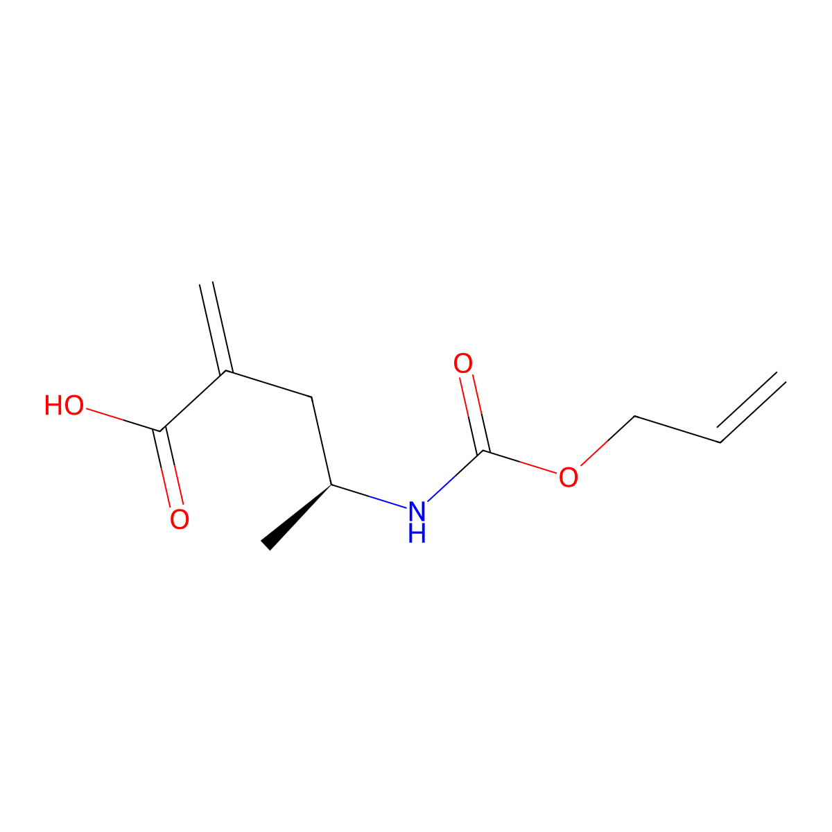(4S)-2-methylidene-4-{[(prop-2-en-1-yloxy)carbonyl]amino}pentanoic acid molecular structure, CAS 2913180-73-9