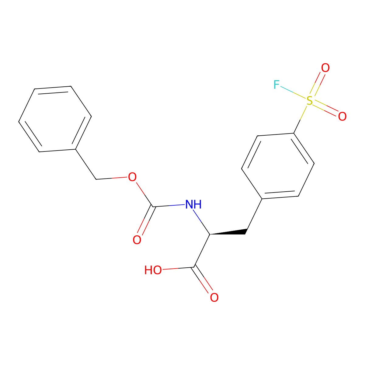 (2S)-2-{[(benzyloxy)carbonyl]amino}-3-[4-(fluorosulfonyl)phenyl]propanoic acid molecular structure, CAS 2913180-80-8