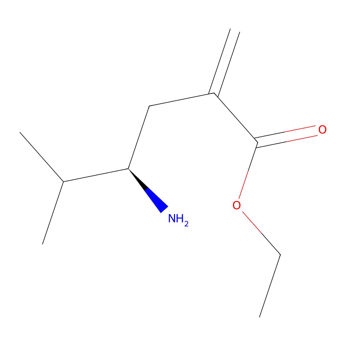 ethyl (4R)-4-amino-5-methyl-2-methylidenehexanoate molecular structure, CAS 2913181-01-6