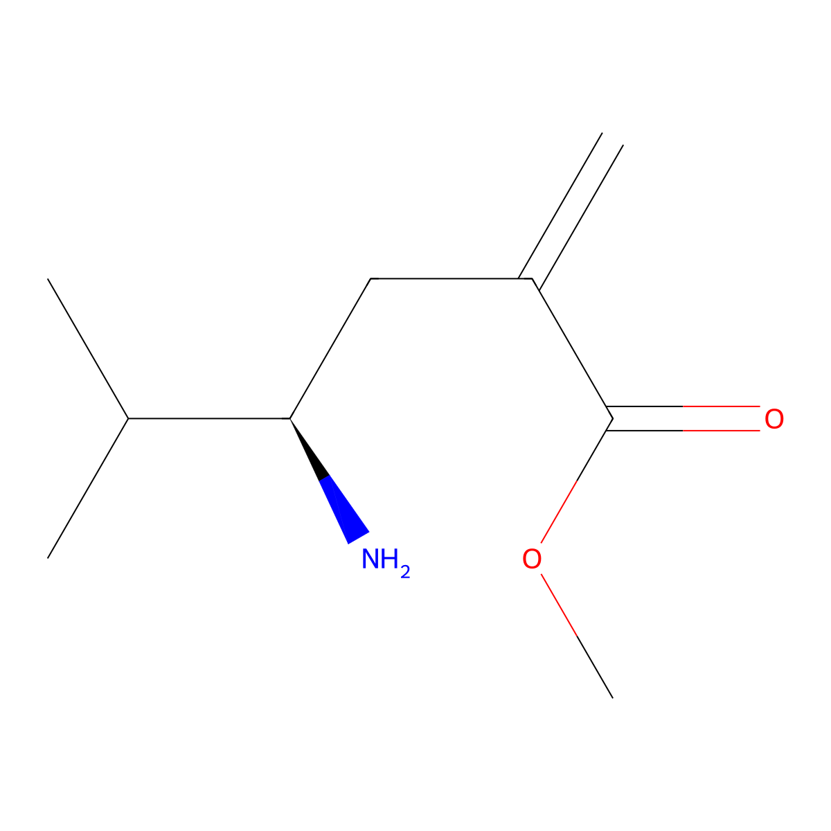 methyl (4R)-4-amino-5-methyl-2-methylidenehexanoate molecular structure, CAS 2913181-80-1