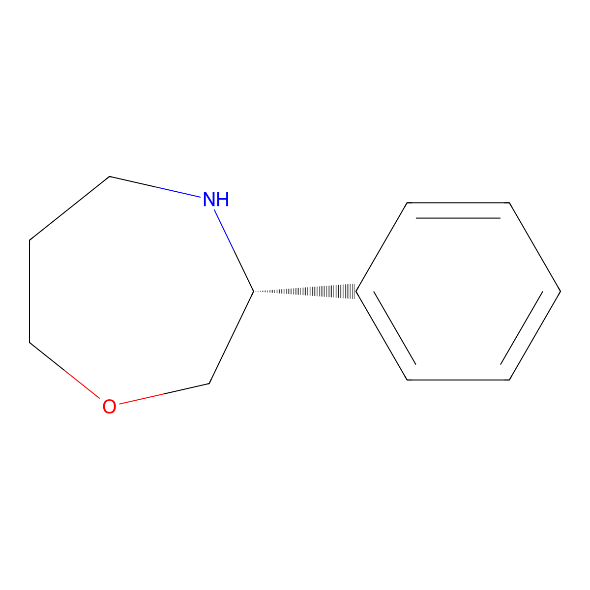 (3R)-3-phenyl-1,4-oxazepane molecular structure, CAS 2913181-82-3
