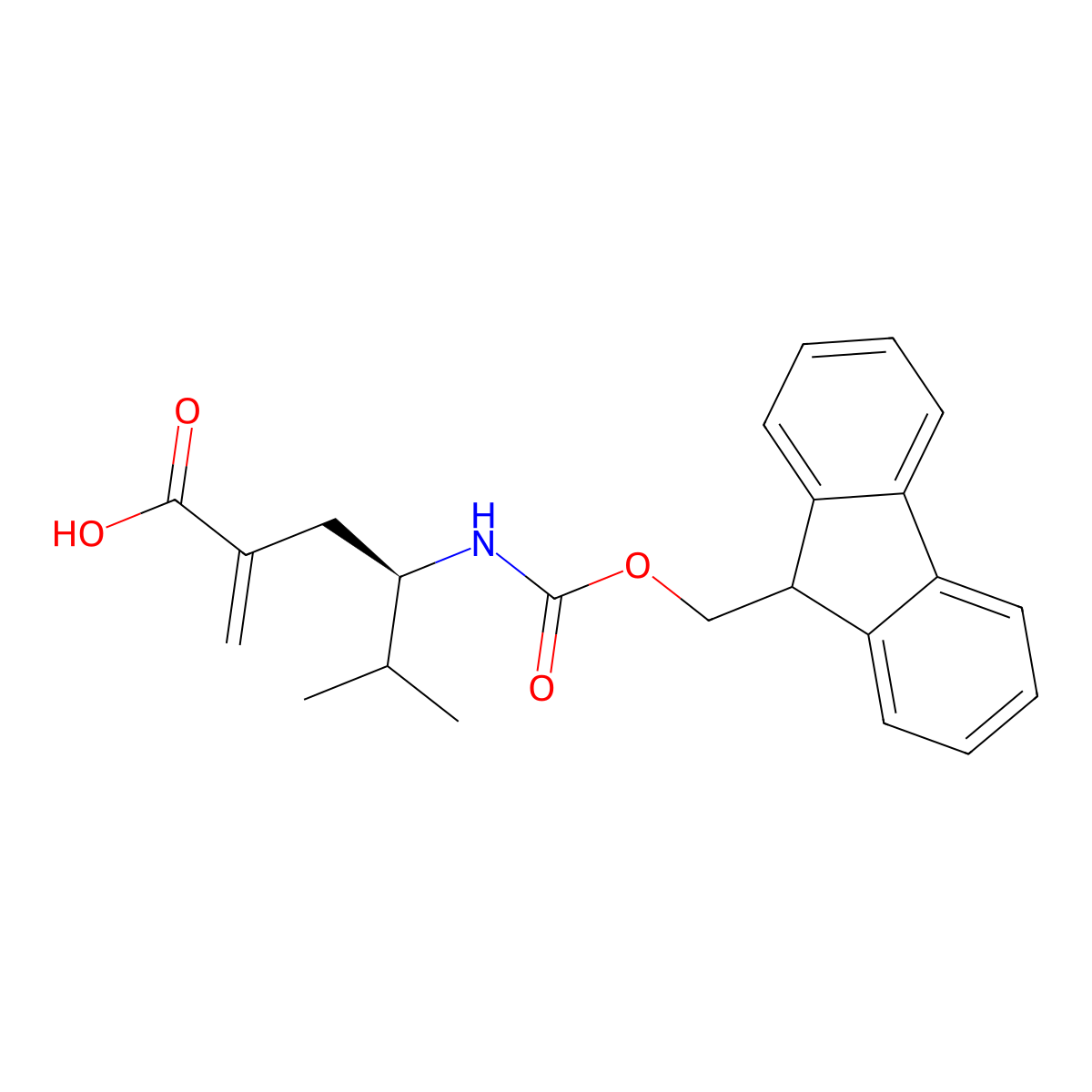 (4R)-4-({[(9H-fluoren-9-yl)methoxy]carbonyl}amino)-5-methyl-2-methylidenehexanoic acid molecular structure, CAS 2913181-91-4