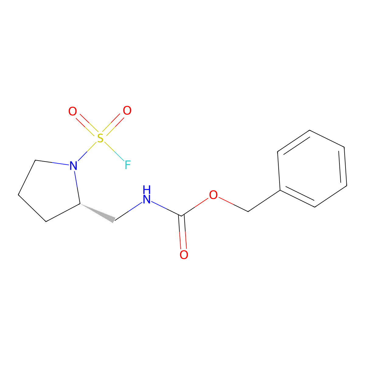 benzyl N-{[(2S)-1-(fluorosulfonyl)pyrrolidin-2-yl]methyl}carbamate molecular structure, CAS 2913182-00-8