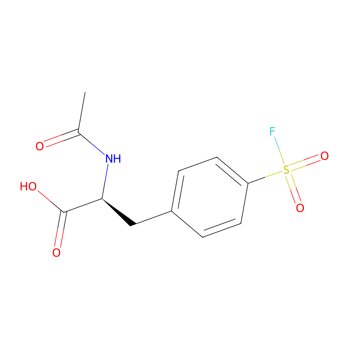 (2S)-2-acetamido-3-[4-(fluorosulfonyl)phenyl]propanoic acid molecular structure, CAS 2913182-02-0