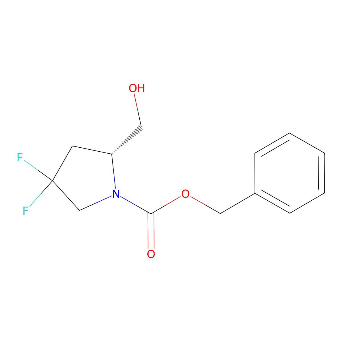 benzyl (2R)-4,4-difluoro-2-(hydroxymethyl)pyrrolidine-1-carboxylate molecular structure, CAS 2913182-10-0