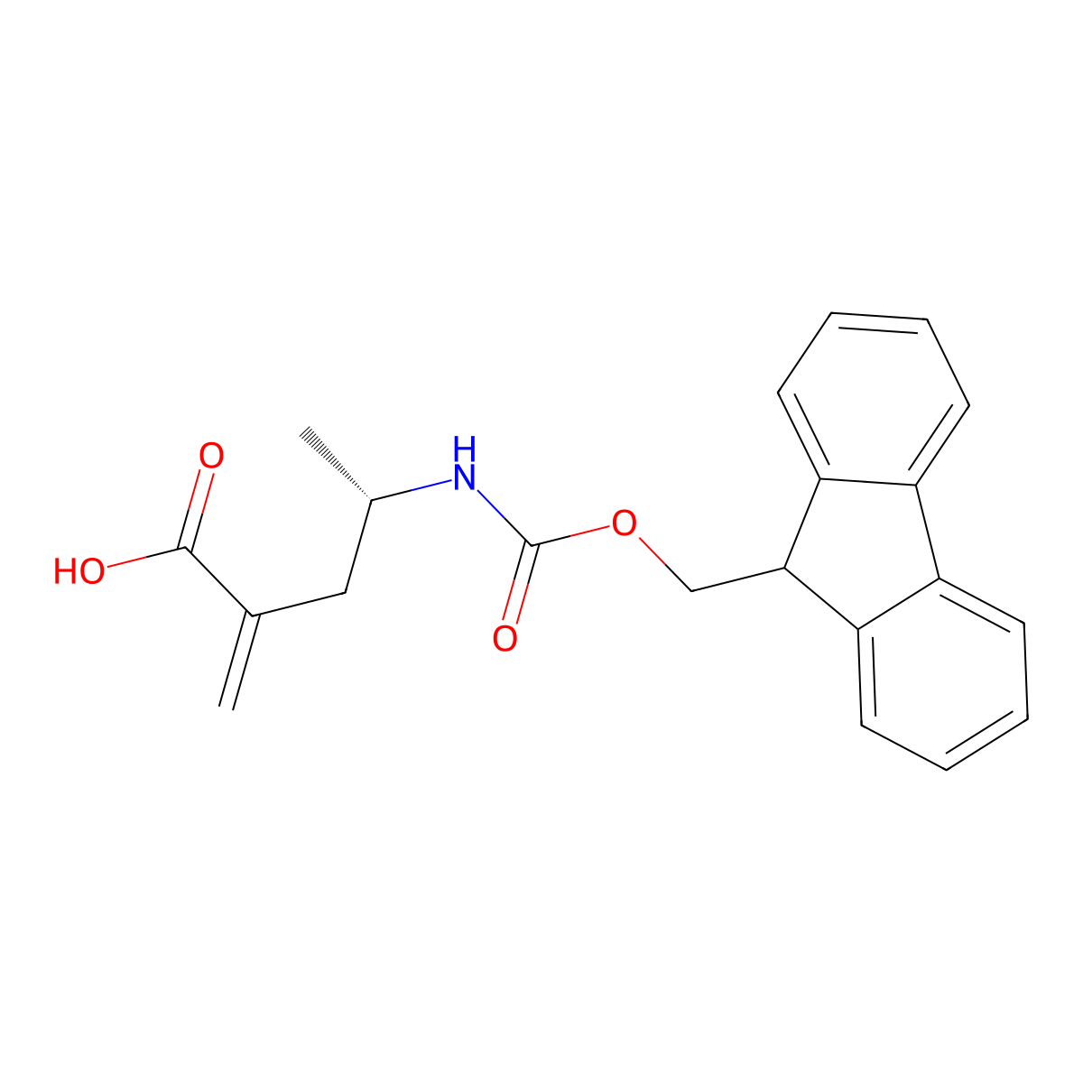 (4S)-4-({[(9H-fluoren-9-yl)methoxy]carbonyl}amino)-2-methylidenepentanoic acid molecular structure, CAS 2913182-13-3