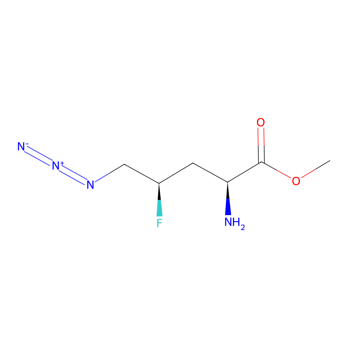 methyl (2S,4R)-2-amino-5-azido-4-fluoropentanoate molecular structure, CAS 2913182-21-3