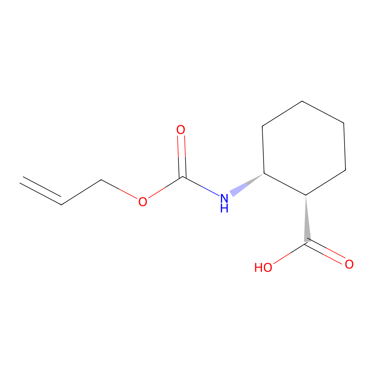 (1S,2R)-2-{[(prop-2-en-1-yloxy)carbonyl]amino}cyclohexane-1-carboxylic acid molecular structure, CAS 2913182-23-5