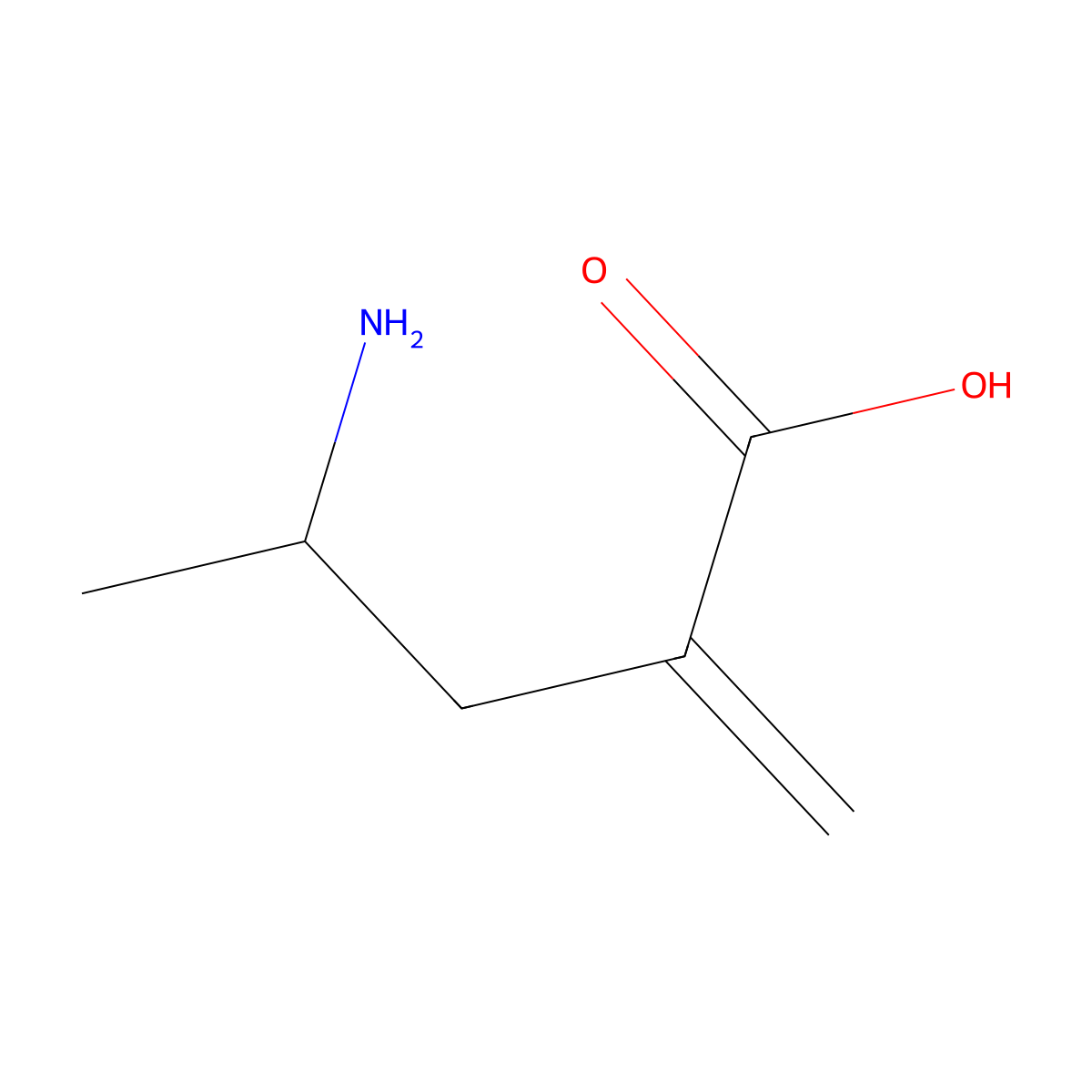 (4S)-4-amino-2-methylidenepentanoic acid molecular structure, CAS 2913182-25-7