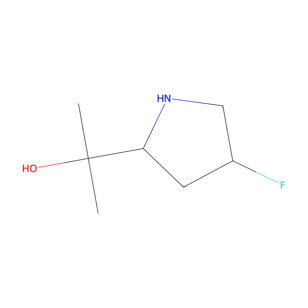 2-[(2S,4S)-4-fluoropyrrolidin-2-yl]propan-2-ol molecular structure, CAS 2913184-79-7