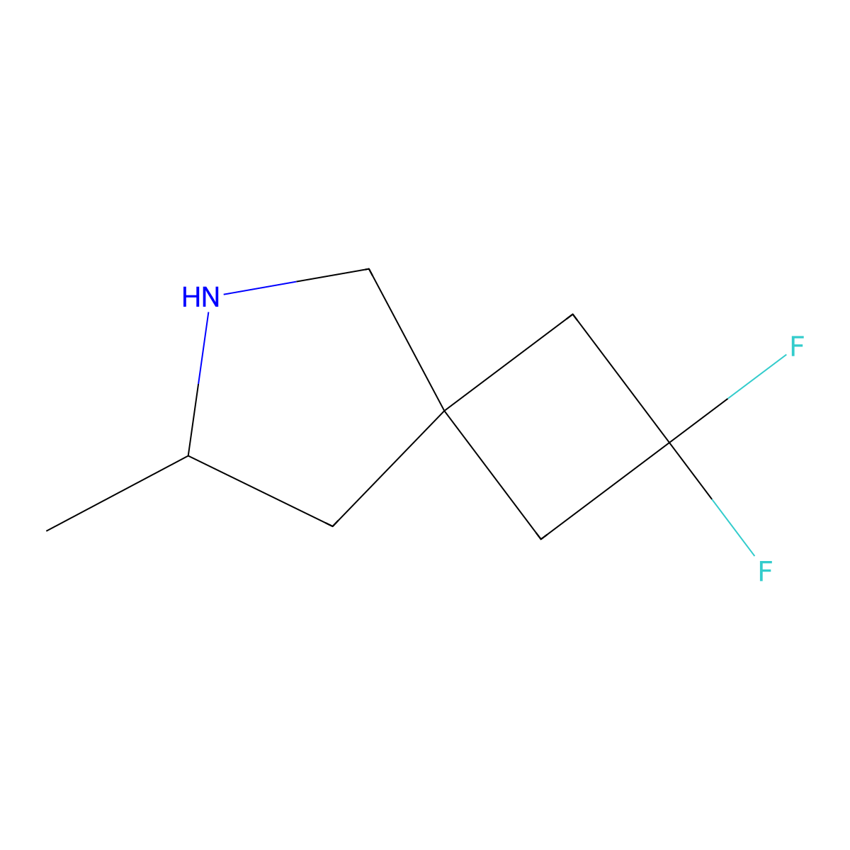 (7R)-2,2-difluoro-7-methyl-6-azaspiro[3.4]octane molecular structure, CAS 2913184-82-2