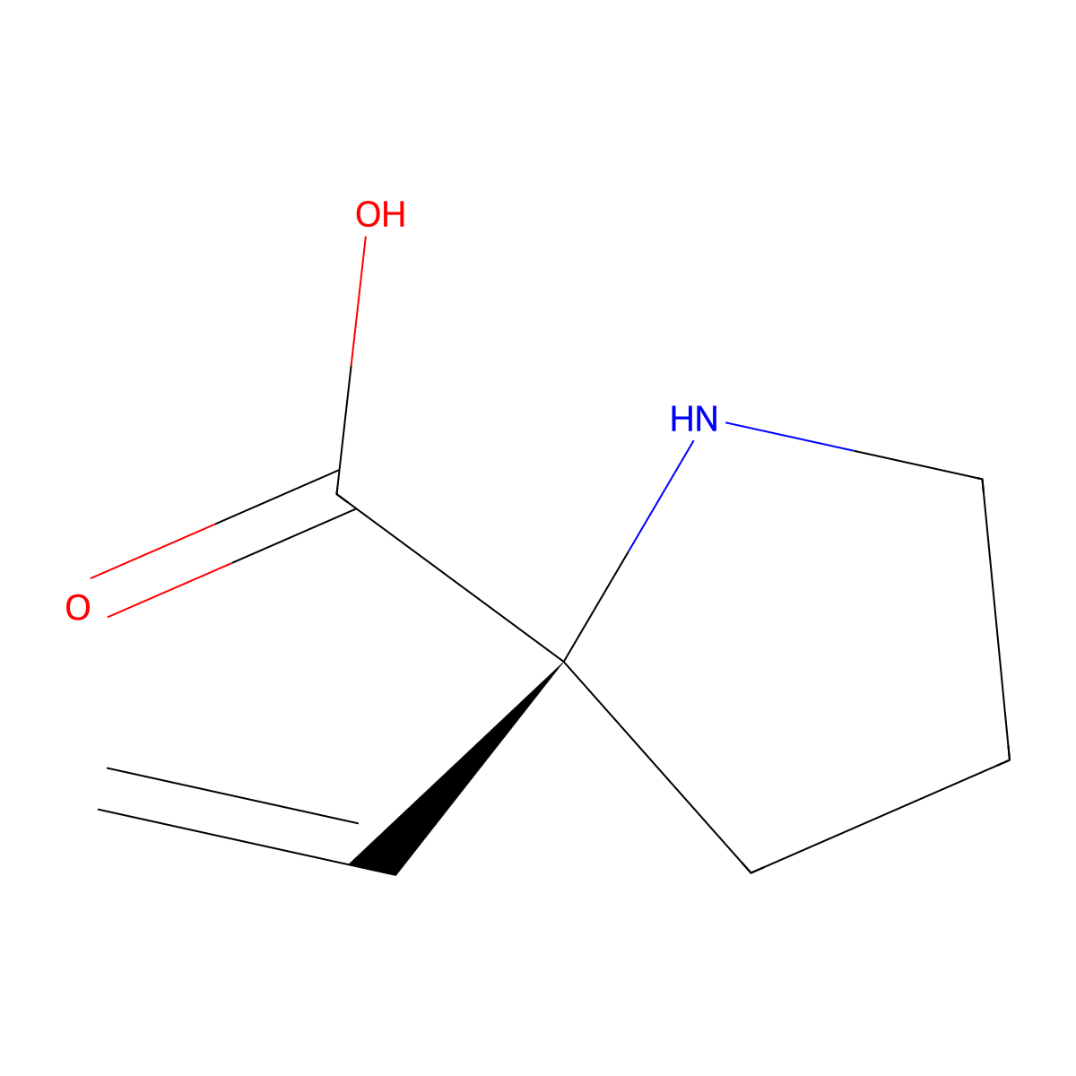 (2S)-2-ethenylpyrrolidine-2-carboxylic acid molecular structure, CAS 2913185-03-0
