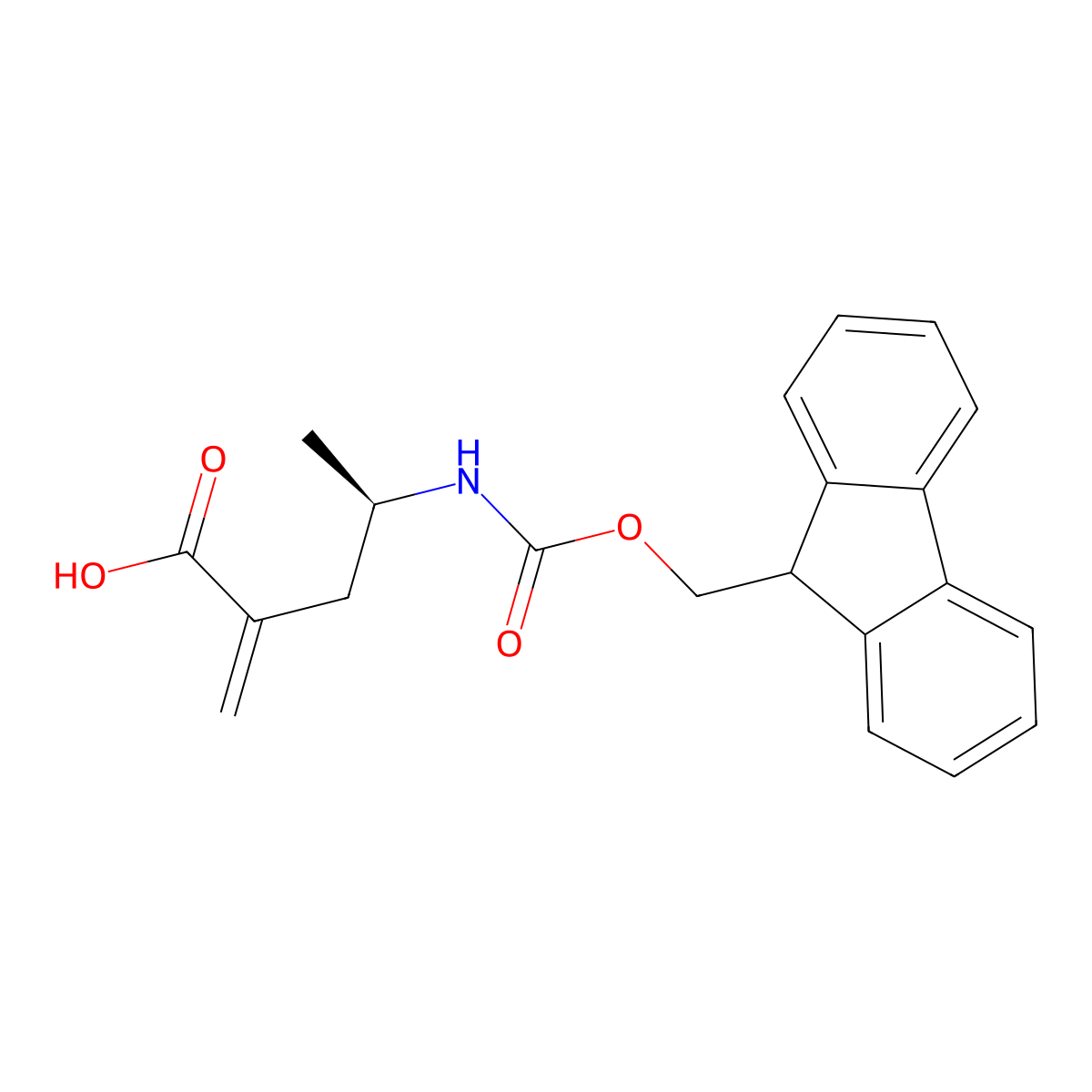 (4R)-4-({[(9H-fluoren-9-yl)methoxy]carbonyl}amino)-2-methylidenepentanoic acid molecular structure, CAS 2913185-12-1